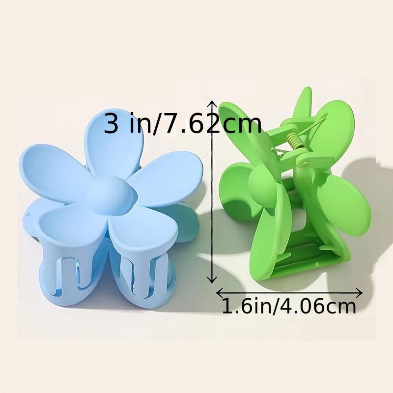 8 Pcs Frosted Flower Hair Claw Solid Style Women Girls Sweet Hair Clip