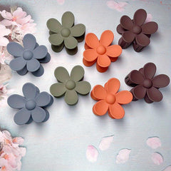 8 Pcs Frosted Flower Hair Claw Solid Style Women Girls Sweet Hair Clip