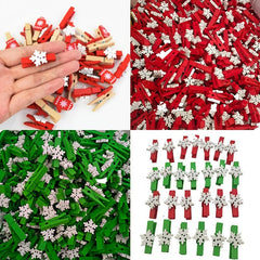 Snowflake Wooden Clips Party Photo Wall Clip DIY Ornaments Xmas Tree Christmas
