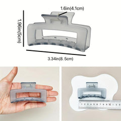 Transparent Rectangle Hair Claws Matted Texture Hair Accessories