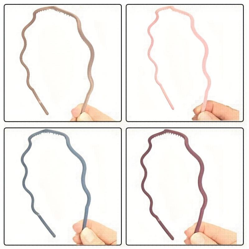 9pcs Thin Wavy Headband Solid Hair Band Toothed Head Band Hair Accessories