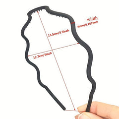 9pcs Thin Wavy Headband Solid Hair Band Toothed Head Band Hair Accessories