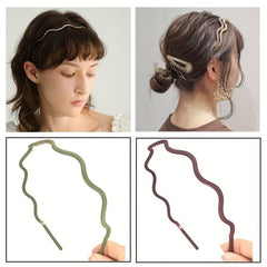 9pcs Thin Wavy Headband Solid Hair Band Toothed Head Band Hair Accessories
