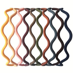 9pcs Thin Wavy Headband Solid Hair Band Toothed Head Band Hair Accessories