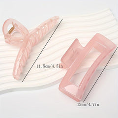 2pcs Transparent Square Hair Claw Hair Accessories