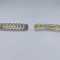 Geometric Hair Clip French Barrette Faux Pearl Rhinestone Hairpin