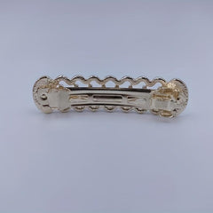 Geometric Hair Clip French Barrette Faux Pearl Rhinestone Hairpin