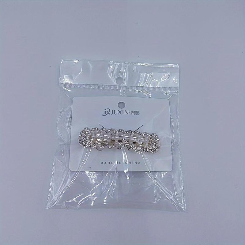 Geometric Hair Clip French Barrette Faux Pearl Rhinestone Hairpin