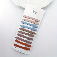 10pcs 6 Straight Clips Hair Clips Matte Side Clip For Women Girls