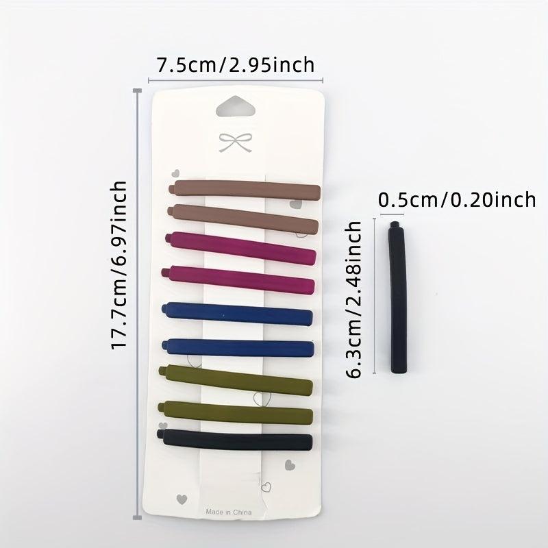 10pcs 6 Straight Clips Hair Clips Matte Side Clip For Women Girls