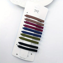 10pcs 6 Straight Clips Hair Clips Matte Side Clip For Women Girls
