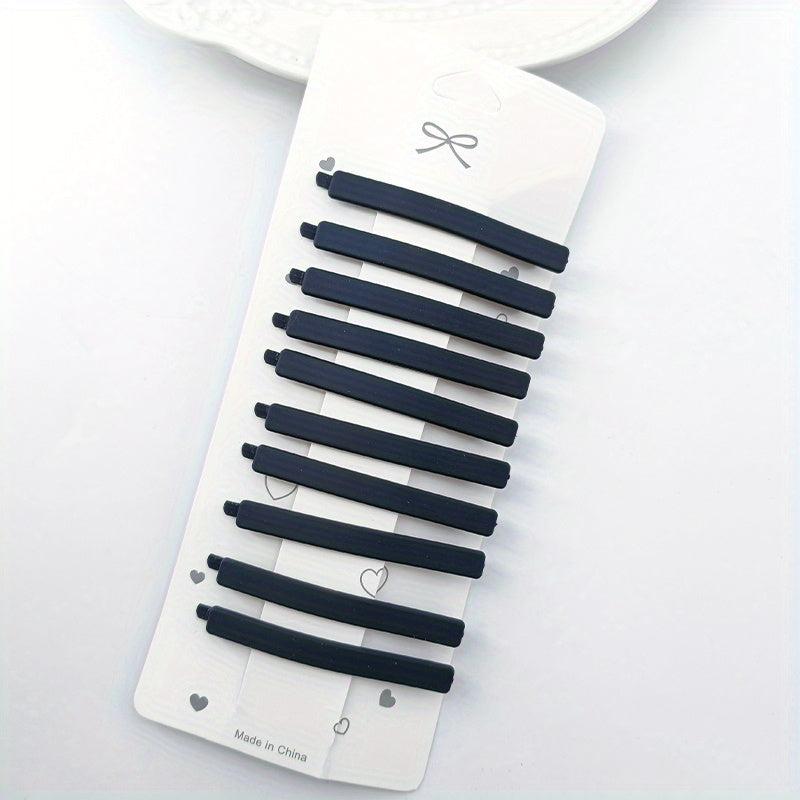 10pcs 6 Straight Clips Hair Clips Matte Side Clip For Women Girls