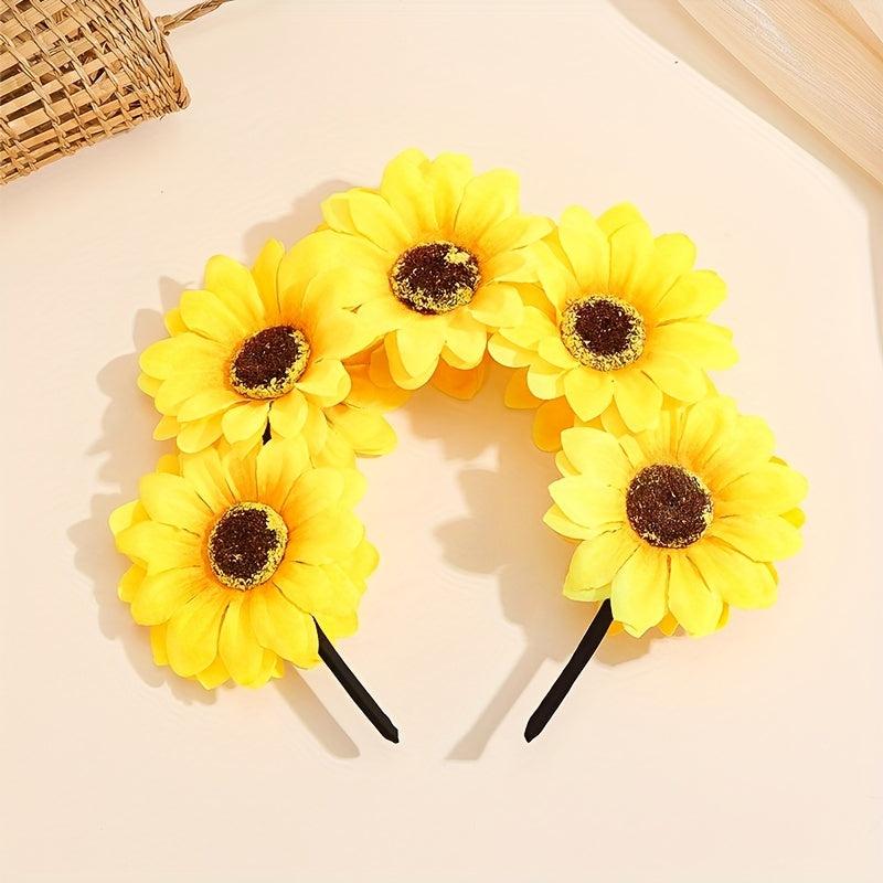 Boho Sunflower Hair Band Yellow Flower Headband