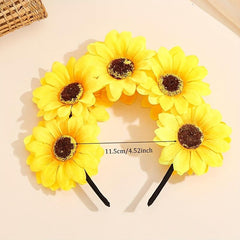 Boho Sunflower Hair Band Yellow Flower Headband