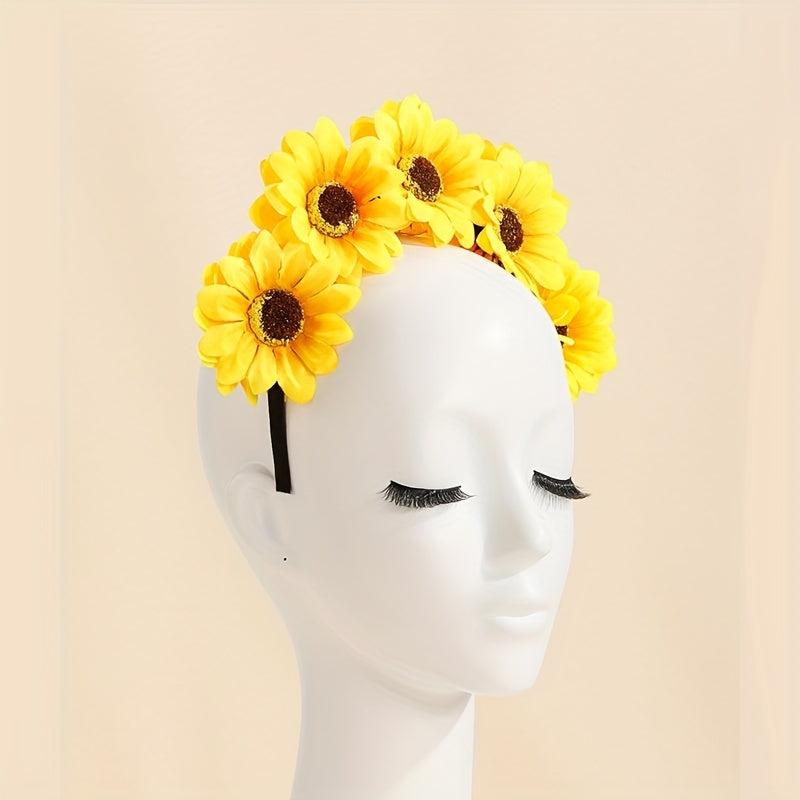 Boho Sunflower Hair Band Yellow Flower Headband