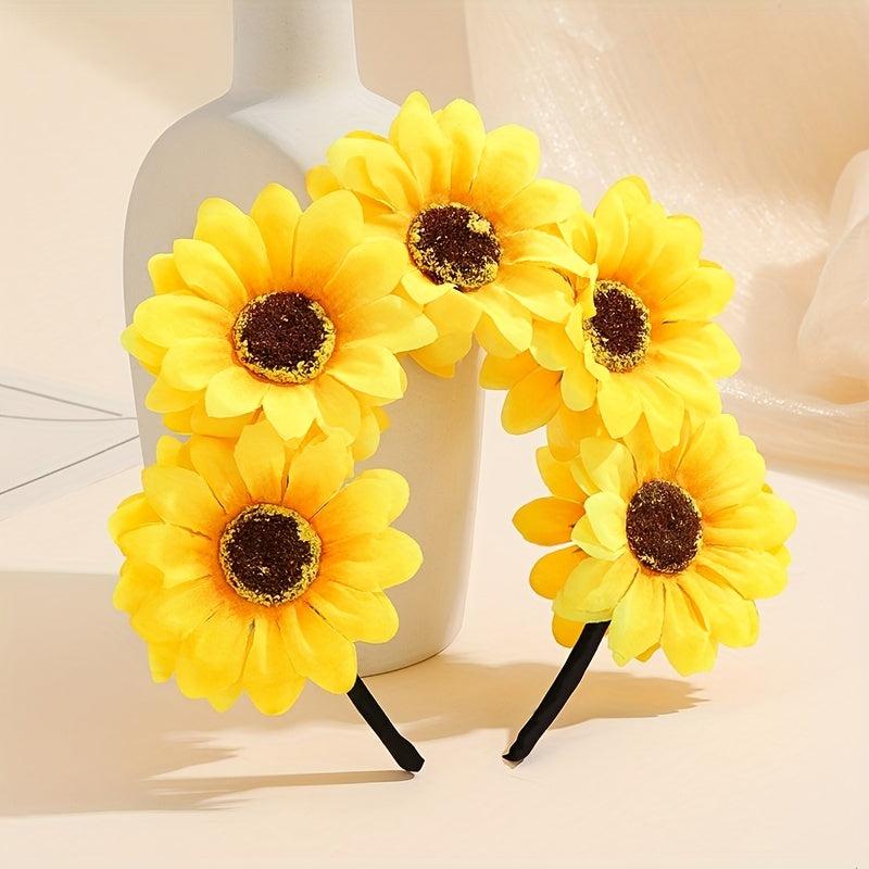 Boho Sunflower Hair Band Yellow Flower Headband
