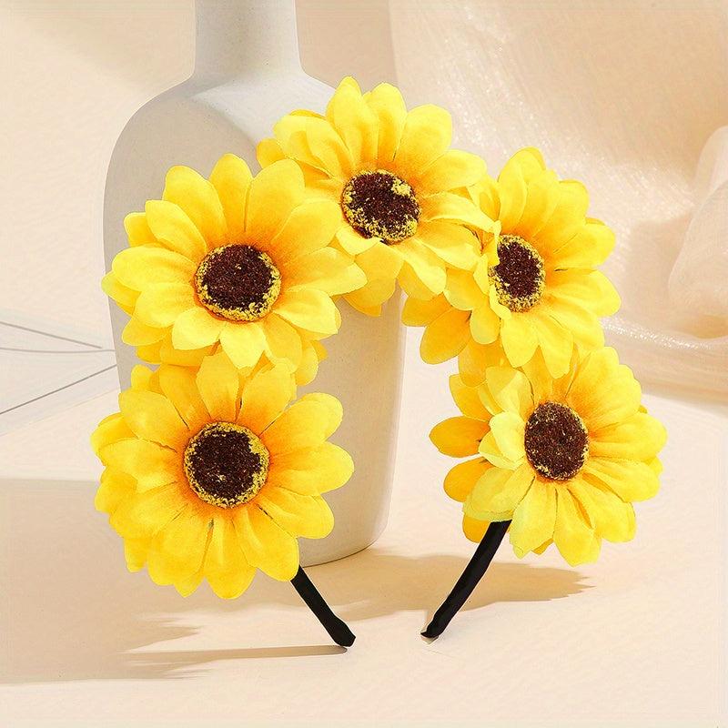 Boho Sunflower Hair Band Yellow Flower Headband