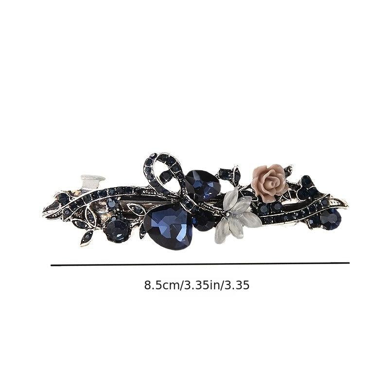 Crystal Carving Flower Hair Clips Vintage Spring Hair Pins