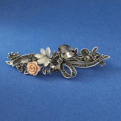 Crystal Carving Flower Hair Clips Vintage Spring Hair Pins