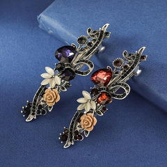 Crystal Carving Flower Hair Clips Vintage Spring Hair Pins