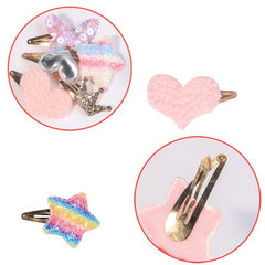 Small Colored Hair Clips Star Heart Shaped Hair Pins