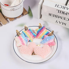 Small Colored Hair Clips Star Heart Shaped Hair Pins