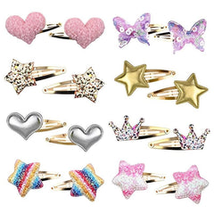 Small Colored Hair Clips Star Heart Shaped Hair Pins