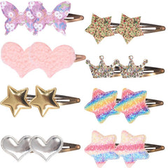 Small Colored Hair Clips Star Heart Shaped Hair Pins