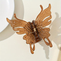 Colorful Translucent Butterfly Hair Claw Strong Hold Women's Shark Claw