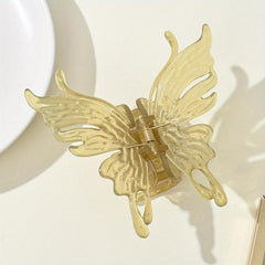 Colorful Translucent Butterfly Hair Claw Strong Hold Women's Shark Claw