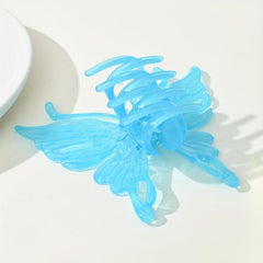 Colorful Translucent Butterfly Hair Claw Strong Hold Women's Shark Claw
