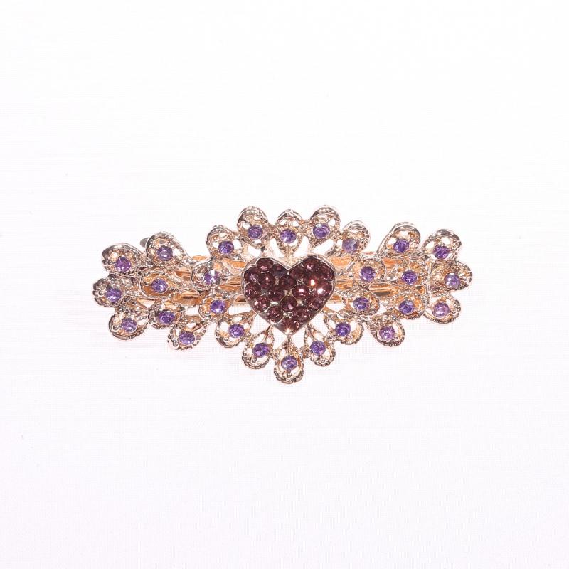Sparkly Flower Peacock Hair Barrettes Crystal Hair Clips