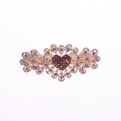 Sparkly Flower Peacock Hair Barrettes Crystal Hair Clips