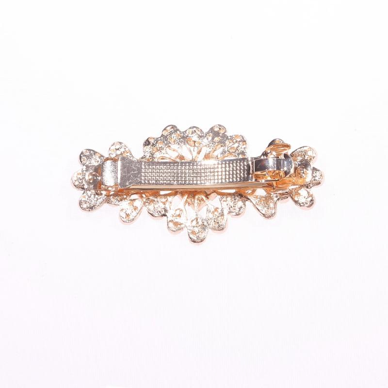 Sparkly Flower Peacock Hair Barrettes Crystal Hair Clips