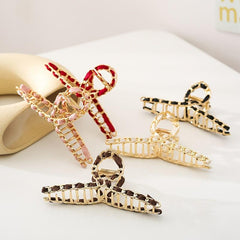 Metal Chain Hair Claw Clips Golden Non Slip Strong Grip Jaw Clip Thick Hair