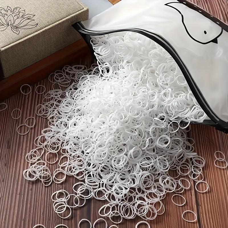 1000pcs Colorful Hair Ties Storage Bag Elastic Hair Accessories