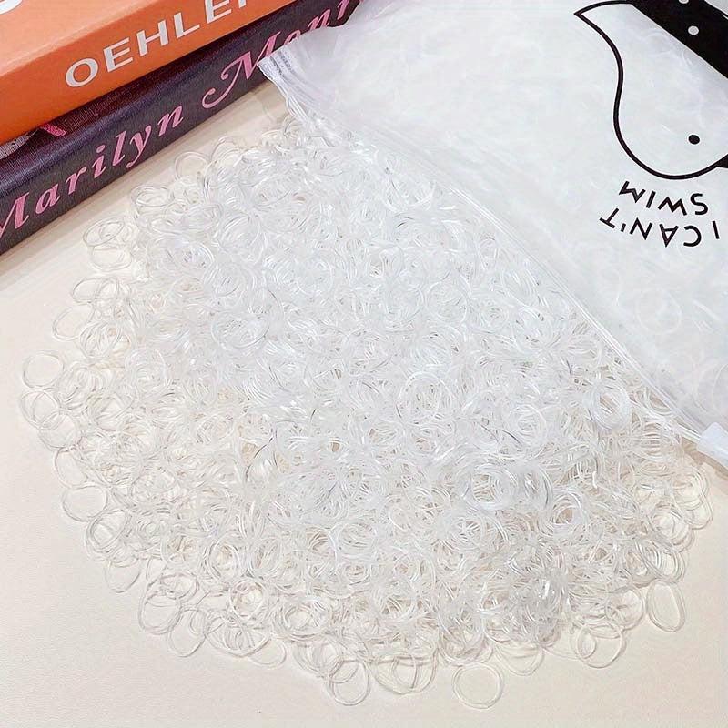 1000pcs Colorful Hair Ties Storage Bag Elastic Hair Accessories