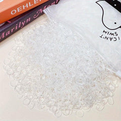 1000pcs Colorful Hair Ties Storage Bag Elastic Hair Accessories