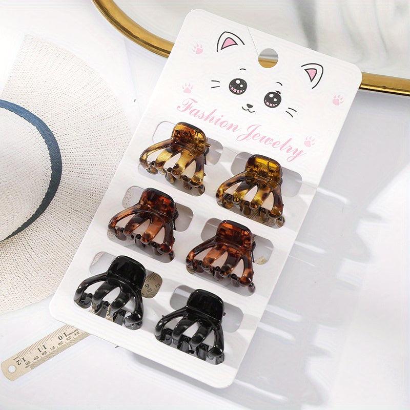 6 Pcs Matte Texture Mini Hair Clips Bow Barrette Accessories