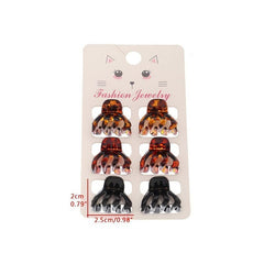 6 Pcs Matte Texture Mini Hair Clips Bow Barrette Accessories