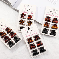6 Pcs Matte Texture Mini Hair Clips Bow Barrette Accessories