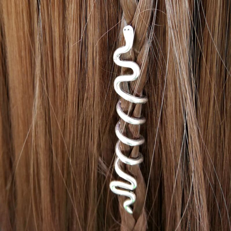 Snake Hair Jewelry For Women Braids Serpent Dreadlock Rings Hair Beads