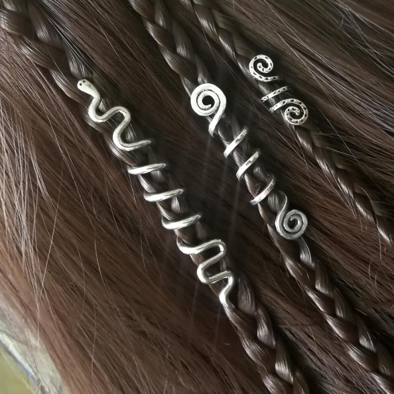 Snake Hair Jewelry For Women Braids Serpent Dreadlock Rings Hair Beads