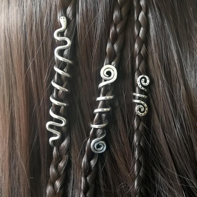 Snake Hair Jewelry For Women Braids Serpent Dreadlock Rings Hair Beads