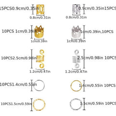110pcs Dreadlock Jewelry Hair Beads Hair Cuffs Hair Coils Hair Braid