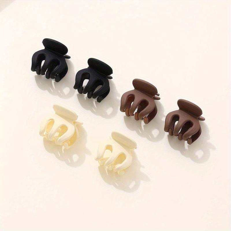 6pcs Mini Octopus Hair Claw Solid Hair Clip Style Shark Claw for Women Girls