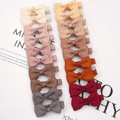 10 Pairs Mini Hair Bowknot Clips Ribbon Barrettes Hair Accessories for Girls