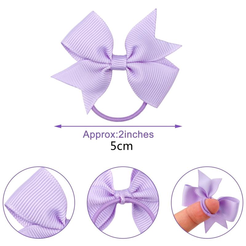 80Pcs Hair Bows Ponytail Ties Rubber Bands Hair Accessories