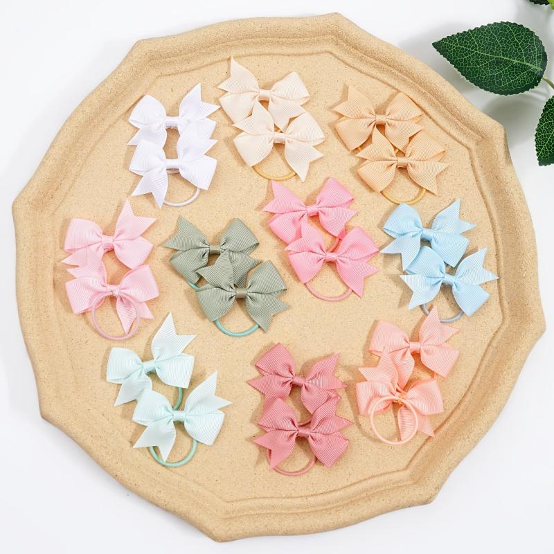 80Pcs Hair Bows Ponytail Ties Rubber Bands Hair Accessories