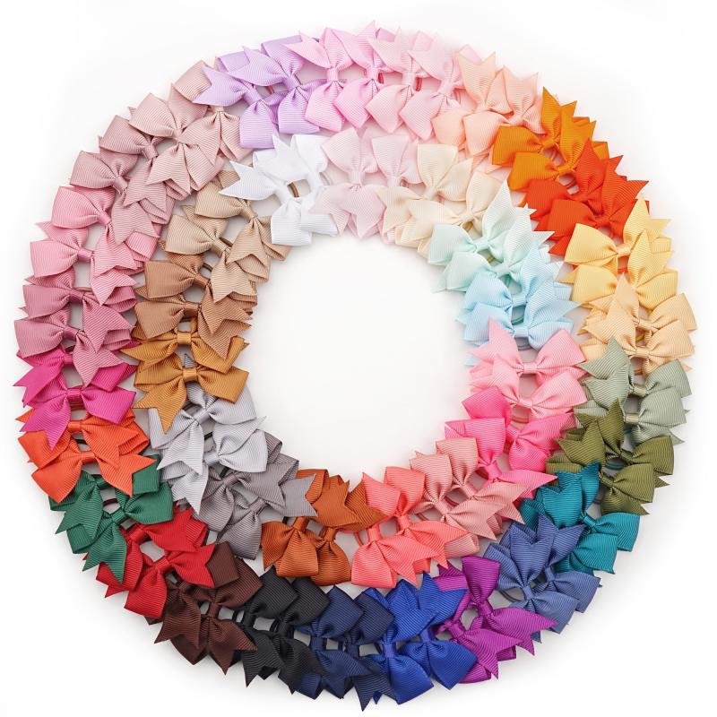 80Pcs Hair Bows Ponytail Ties Rubber Bands Hair Accessories